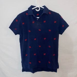 Polo By Ralph Lauren Custom Fit Polo Men's sz S Blue Short Sleeve Lobster Print
